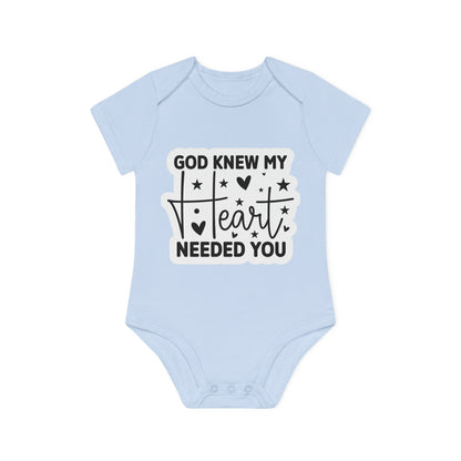 "God knew my heart needed you" - Baby Organic Short Sleeve Bodysuit