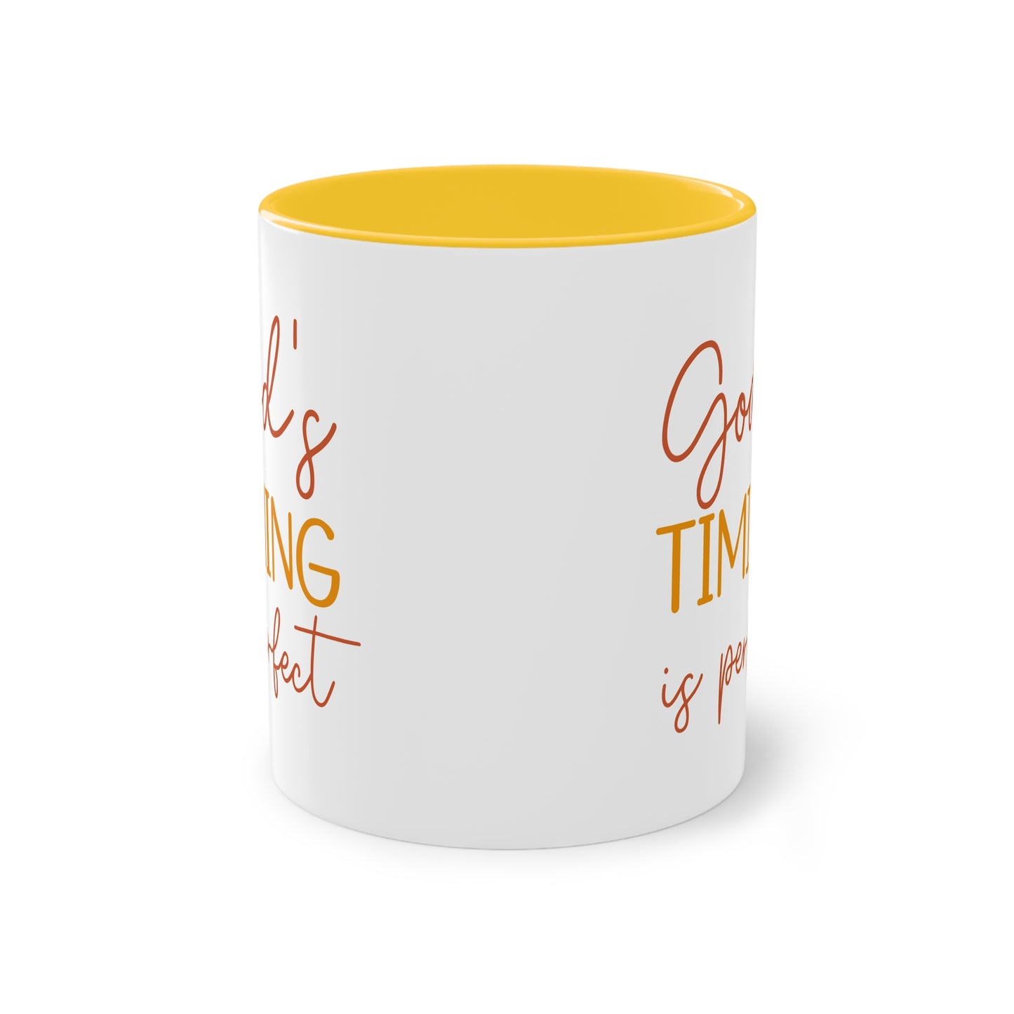 "God's timing is perfect" - Faith Quote - Two Tone Mug