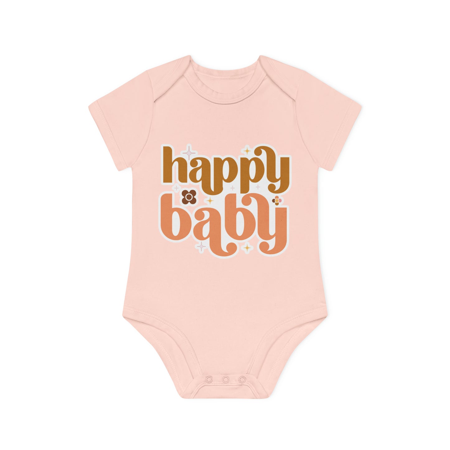 "Happy Baby" - Baby Organic Short Sleeve Bodysuit