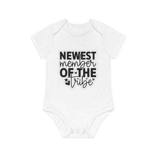 "Newest Member of the Tribe" - Baby Organic Short Sleeve Bodysuit