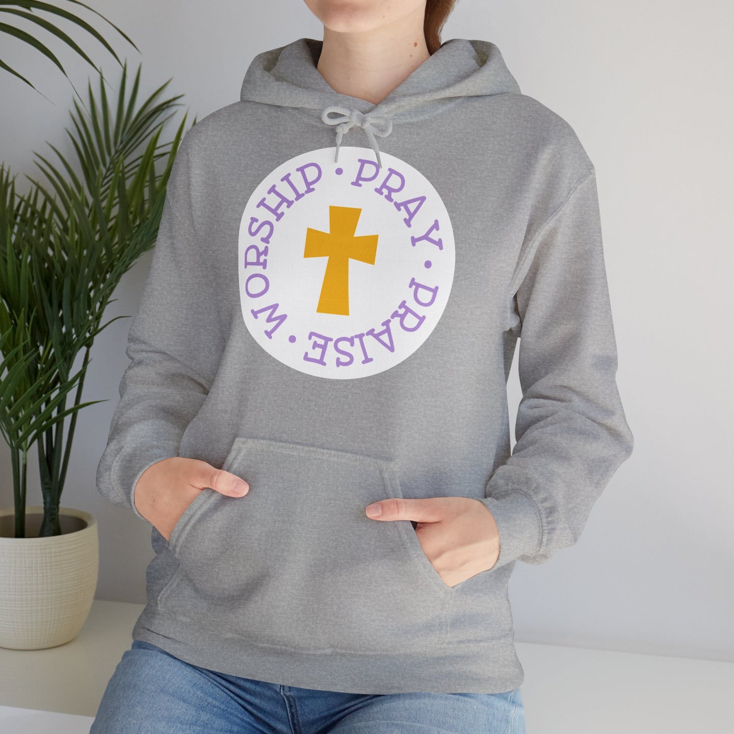 "Worship, Pray, Praise" - Christian Quote - Hoodie