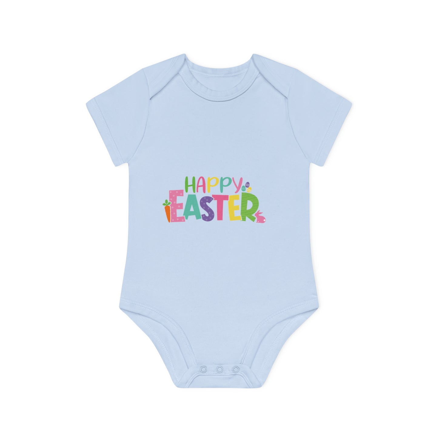 "Happy Easter" - Baby Organic Short Sleeve Bodysuit