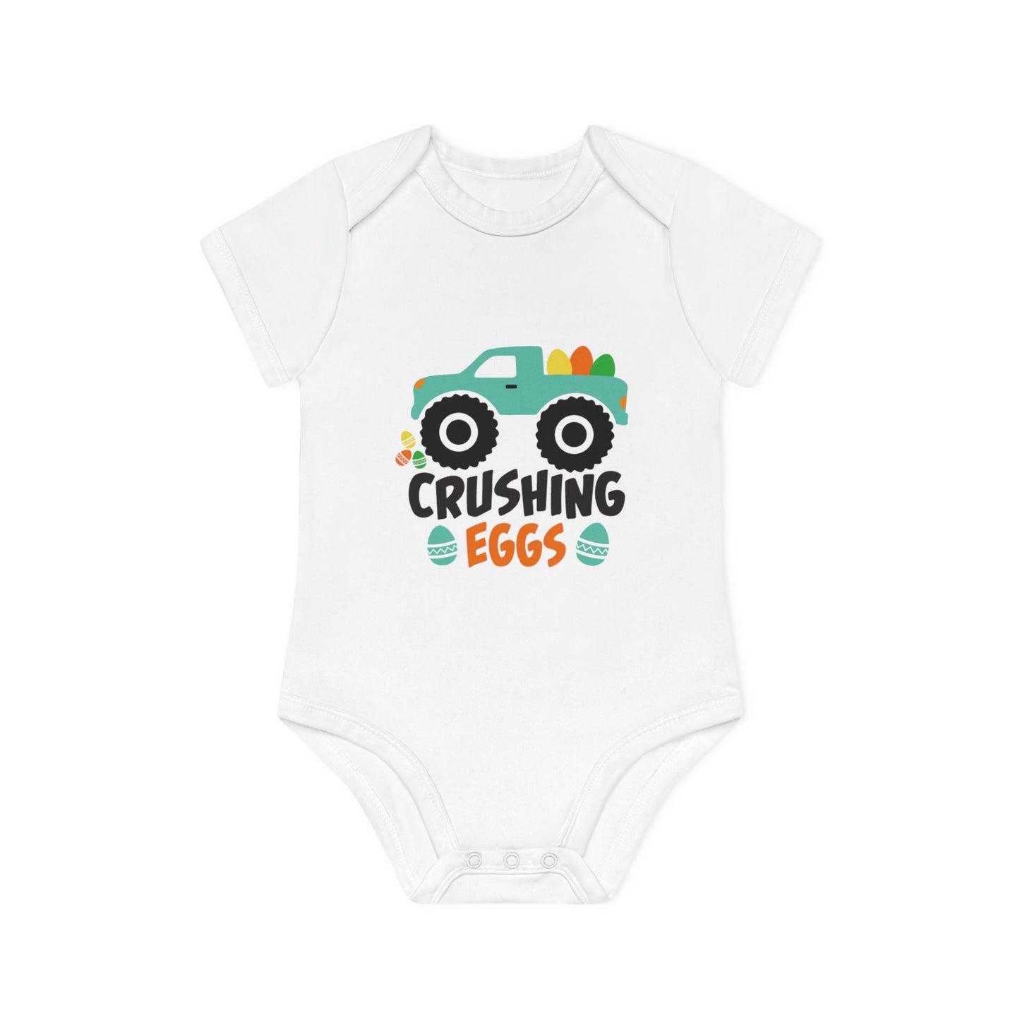 "Crushing Eggs" - Baby Organic Short Sleeve Bodysuit