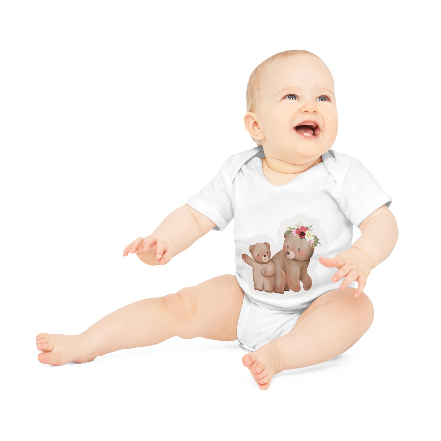 "Adorable Organic Short Sleeve Baby Bodysuit- Baby Organic Short Sleeve Bodysuit