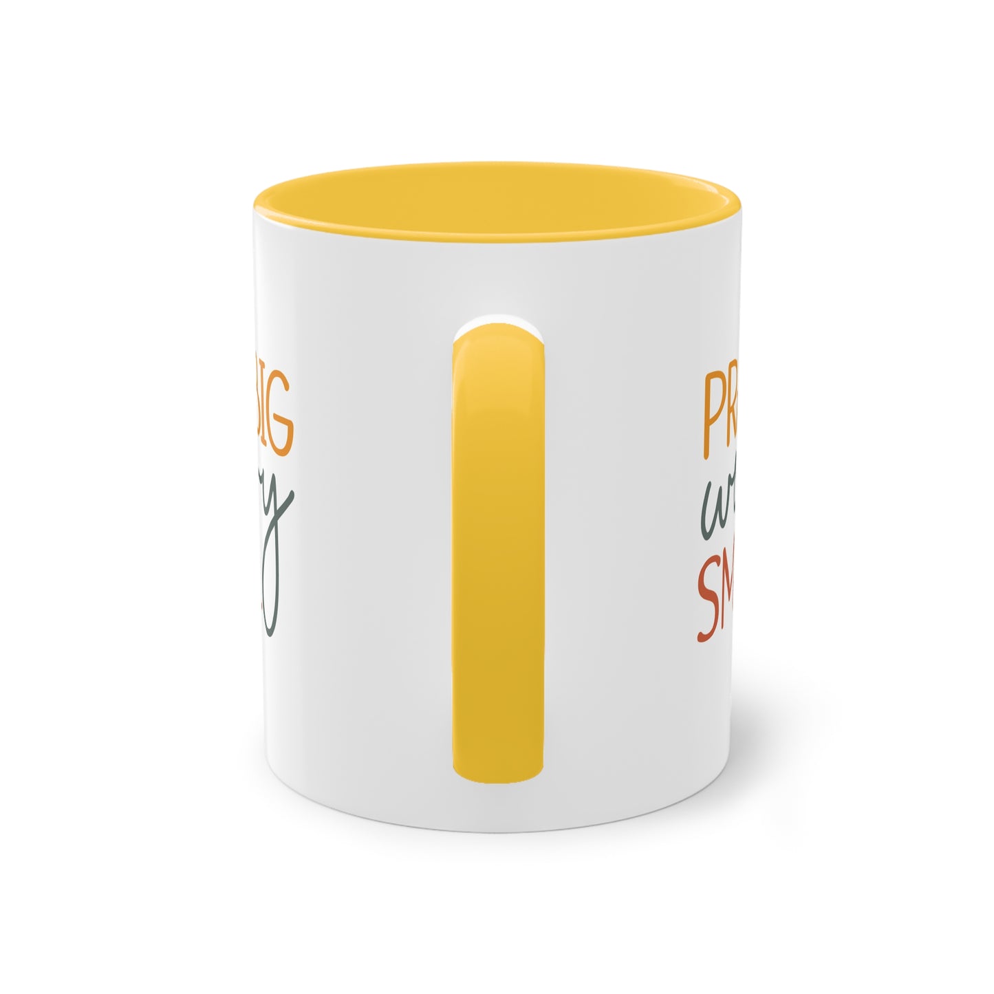 "Pray Big, Worry Small" Christian Quote - Two Tone Mug