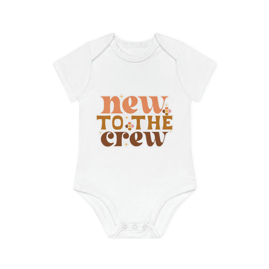 "New to the Crew" - Adorable Organic Short Sleeve Bodysuit