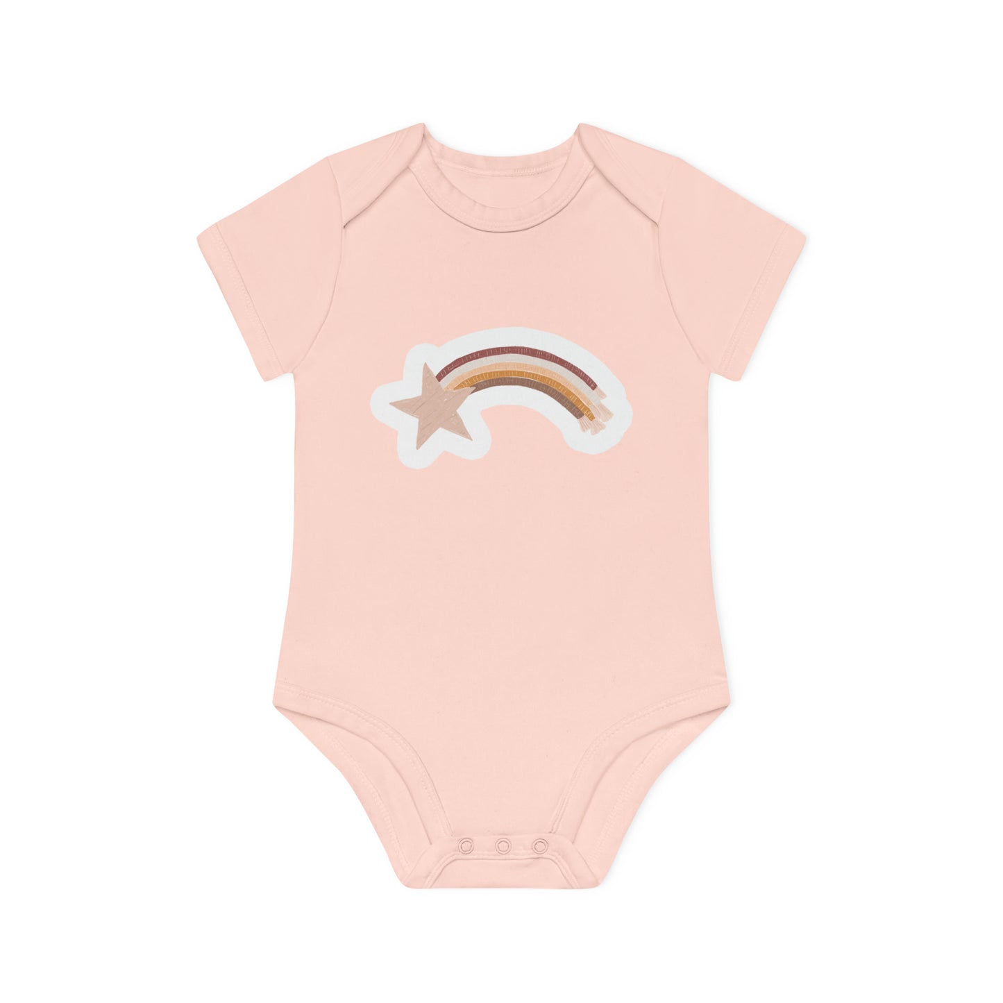 "Rainbow Star" - Baby Organic Short Sleeve Bodysuit