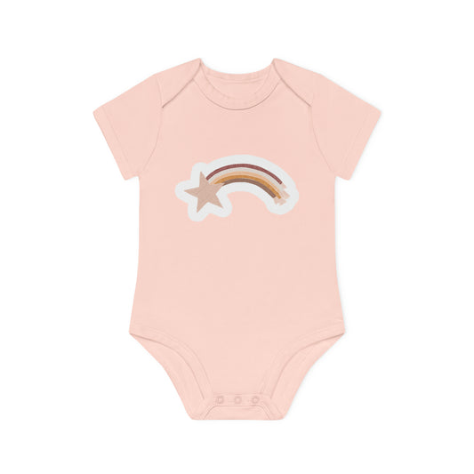 "Rainbow Star" - Baby Organic Short Sleeve Bodysuit