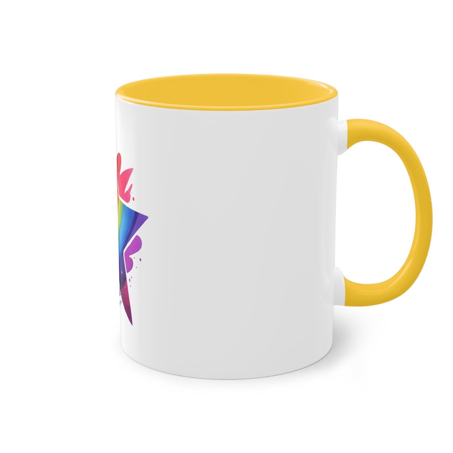 "Rainbow Pride Star" - Two Tone Mug