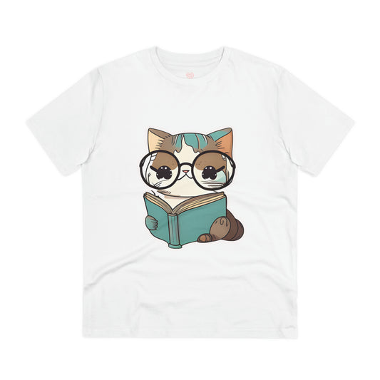 Bookworm Bliss: Kitty Book Graphic Tee - T-Shirt