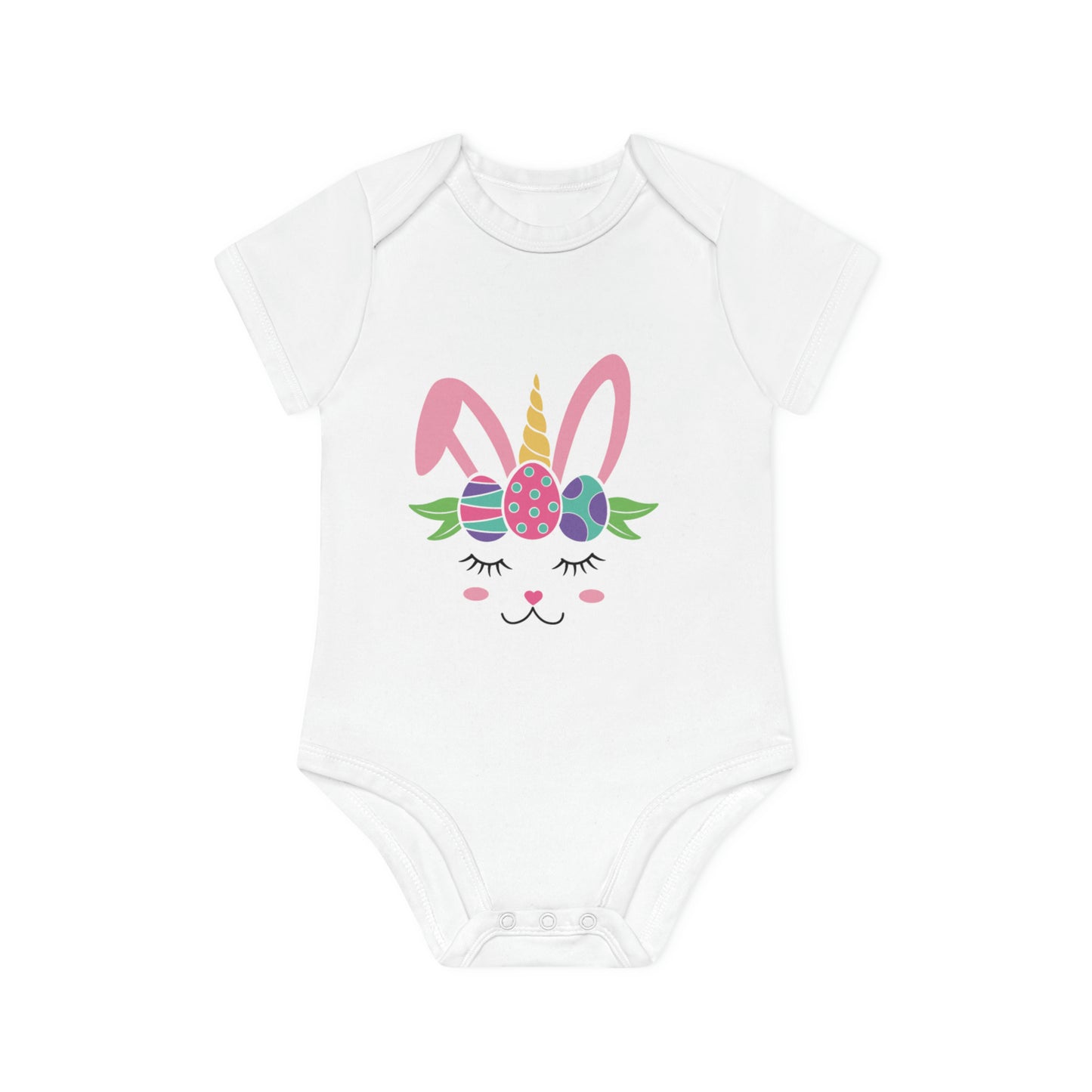 "Easter Bunny Ears" - Baby Organic Short Sleeve Bodysuit