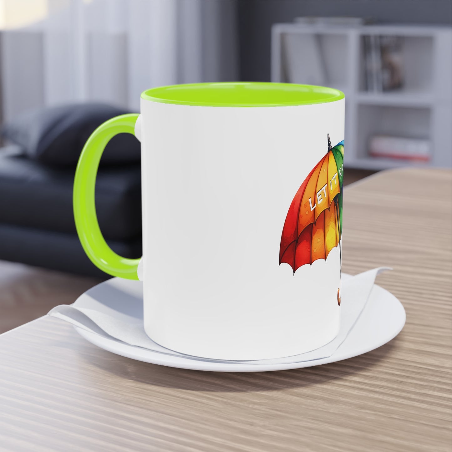 "Rainbow Pride Let it Rain" - Two Tone Mug