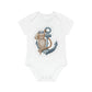 "Organic Cotton Short Sleeve Bodysuit:- Baby Organic Short Sleeve Bodysuit