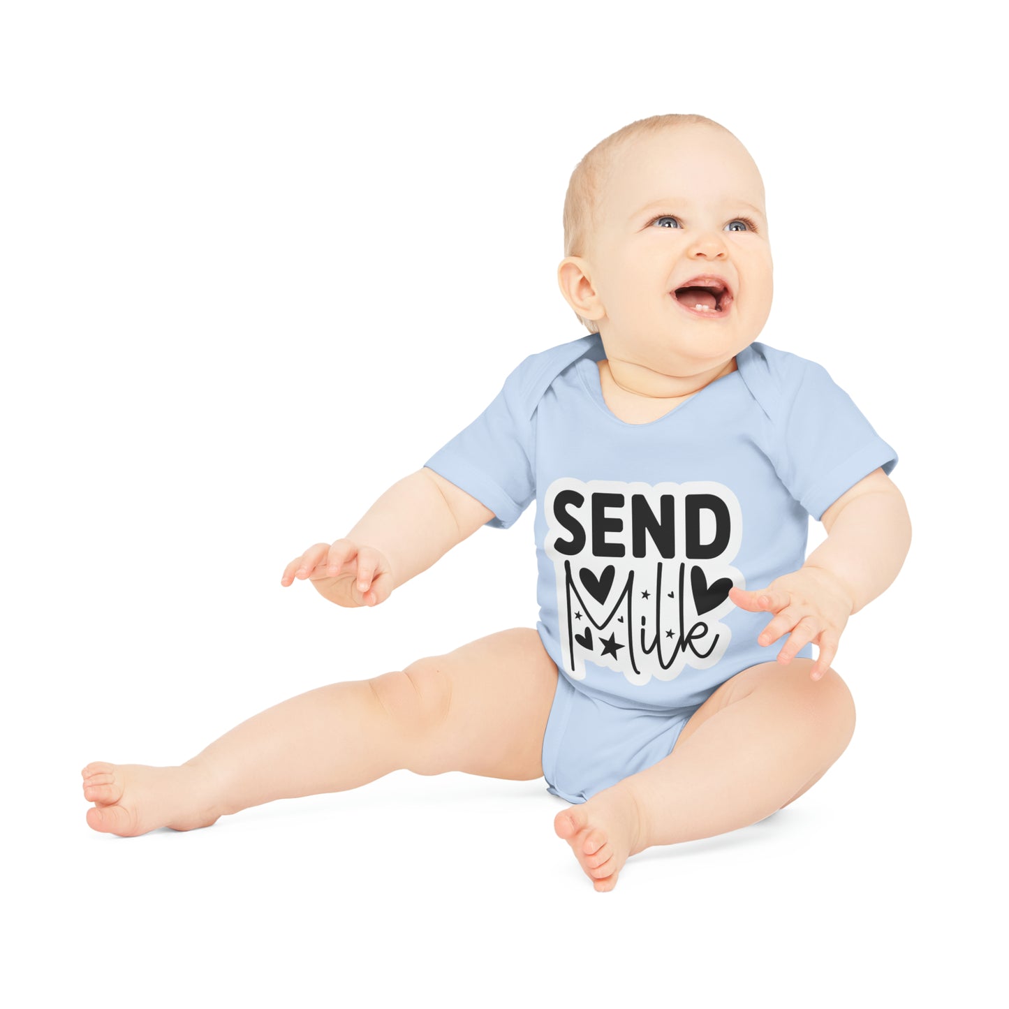 "Send Milk" - Baby Organic Short Sleeve Bodysuit