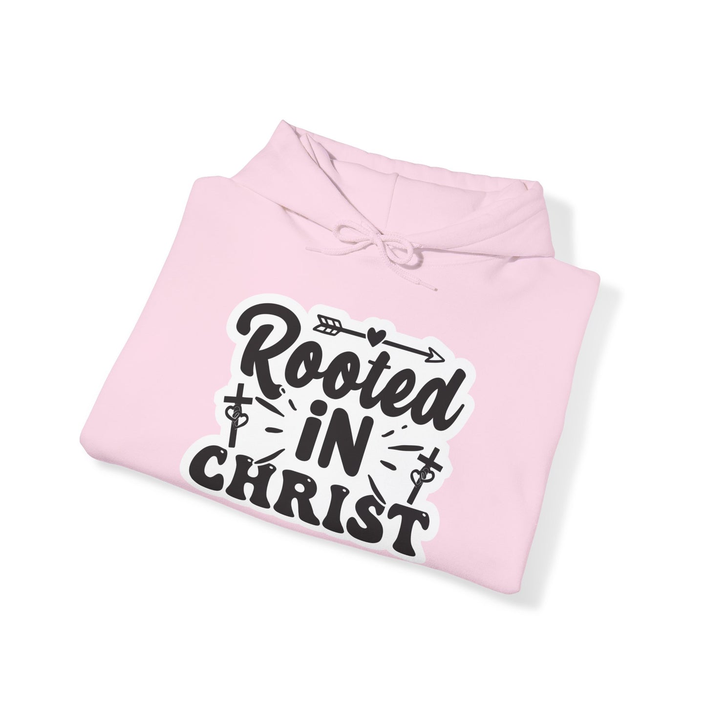 "Rooted in Christ" - Christian Quote Hooded- Hoodie