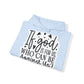 "Faith-Filled Comfort: Christian Quote Hood- Hoodie