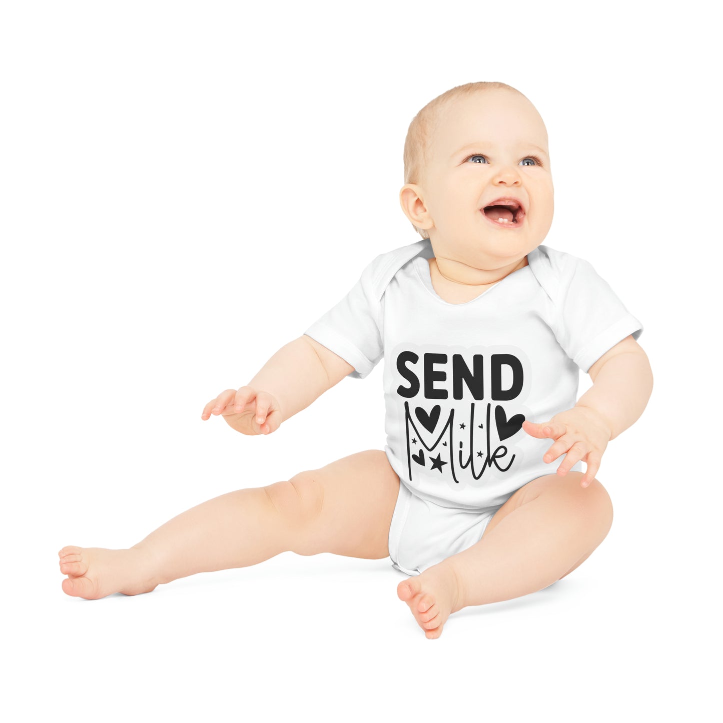 "Send Milk" - Baby Organic Short Sleeve Bodysuit