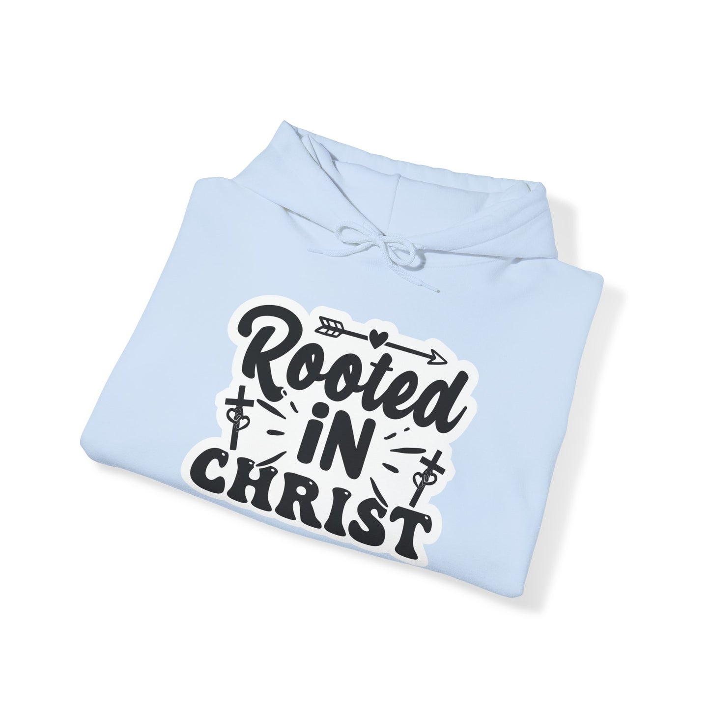 "Rooted in Christ" - Christian Quote Hooded- Hoodie