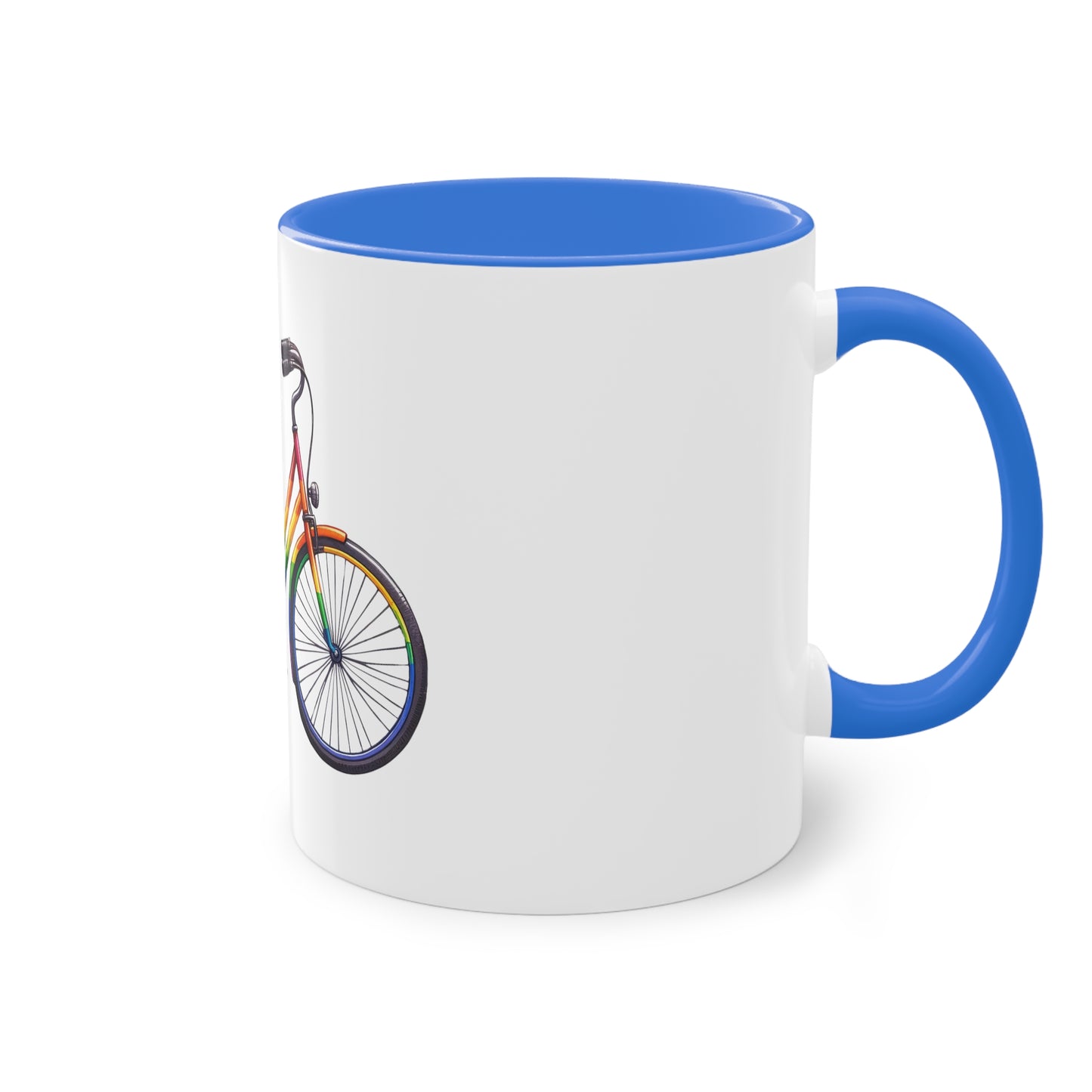 "Pride Rainbow Bicycle" - Two Tone Mug