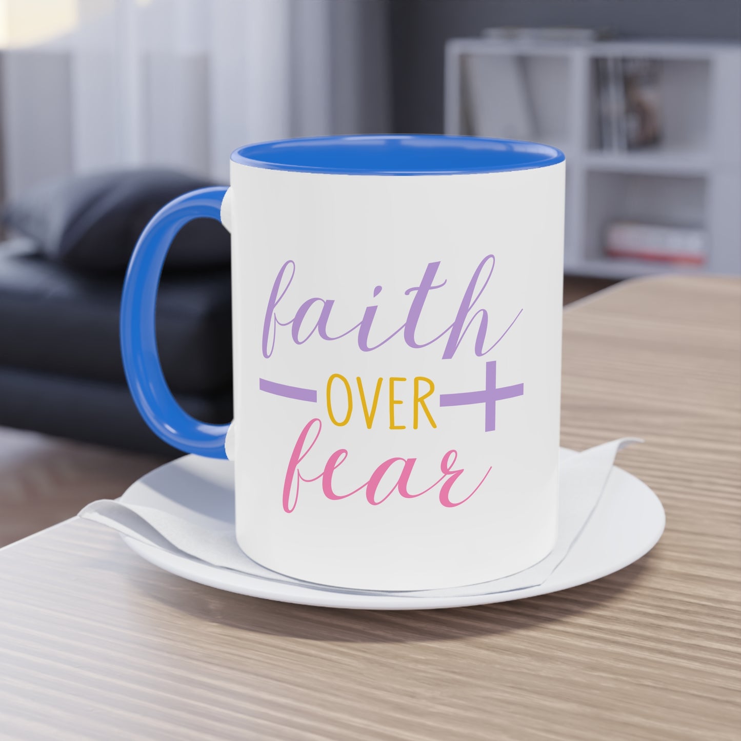 "Faith over Fear" - Christian Love - Two Tone Mug