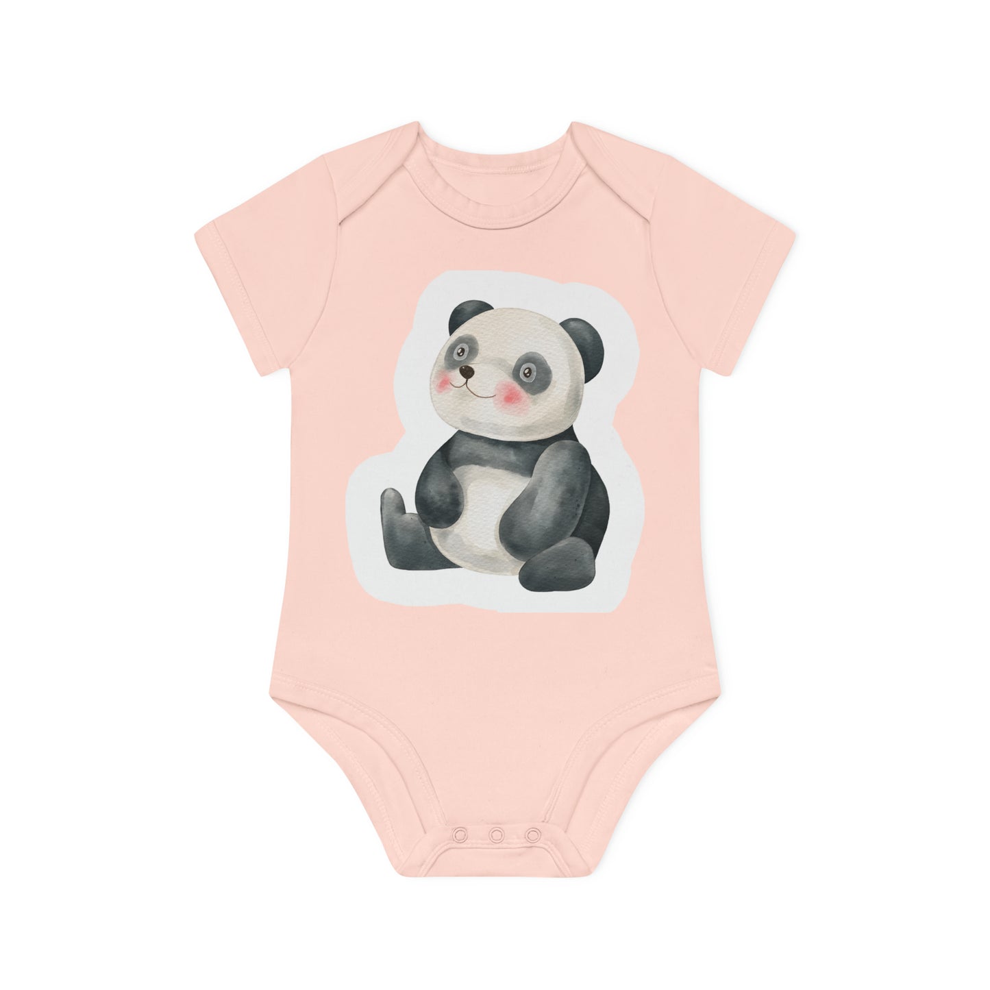 "Cute Panda" - Baby Organic Short Sleeve Bodysuit