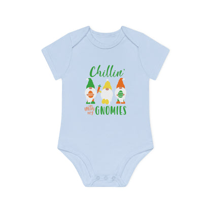 "Chillin' with my Gnomies" - Baby Organic Short Sleeve Bodysuit