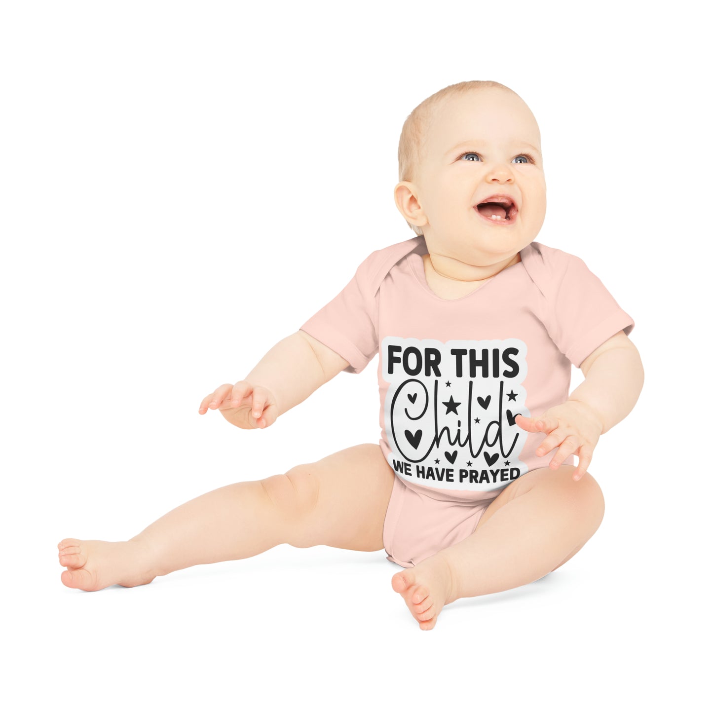 "For this child we have prayed" - Baby Organic Short Sleeve Bodysuit