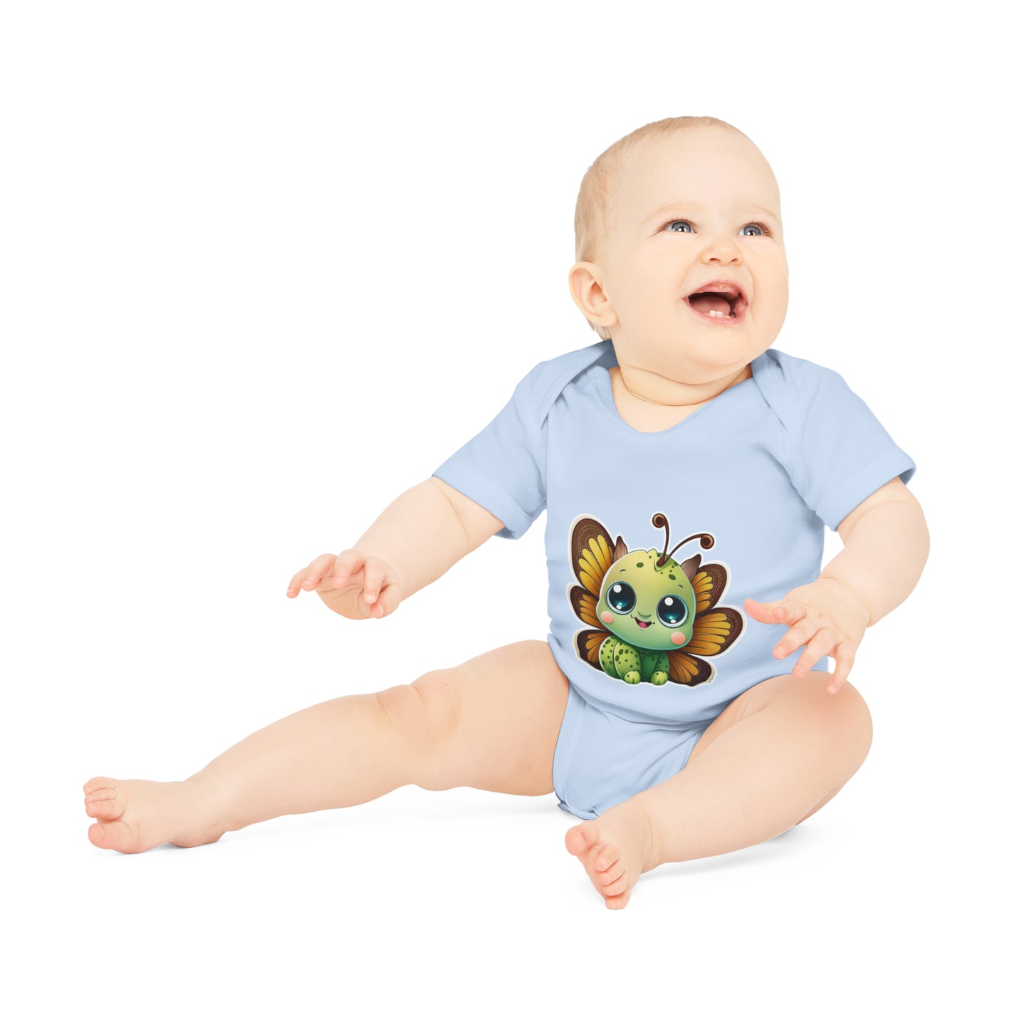 "Cute Butterfly" - Baby Organic Short Sleeve Bodysuit