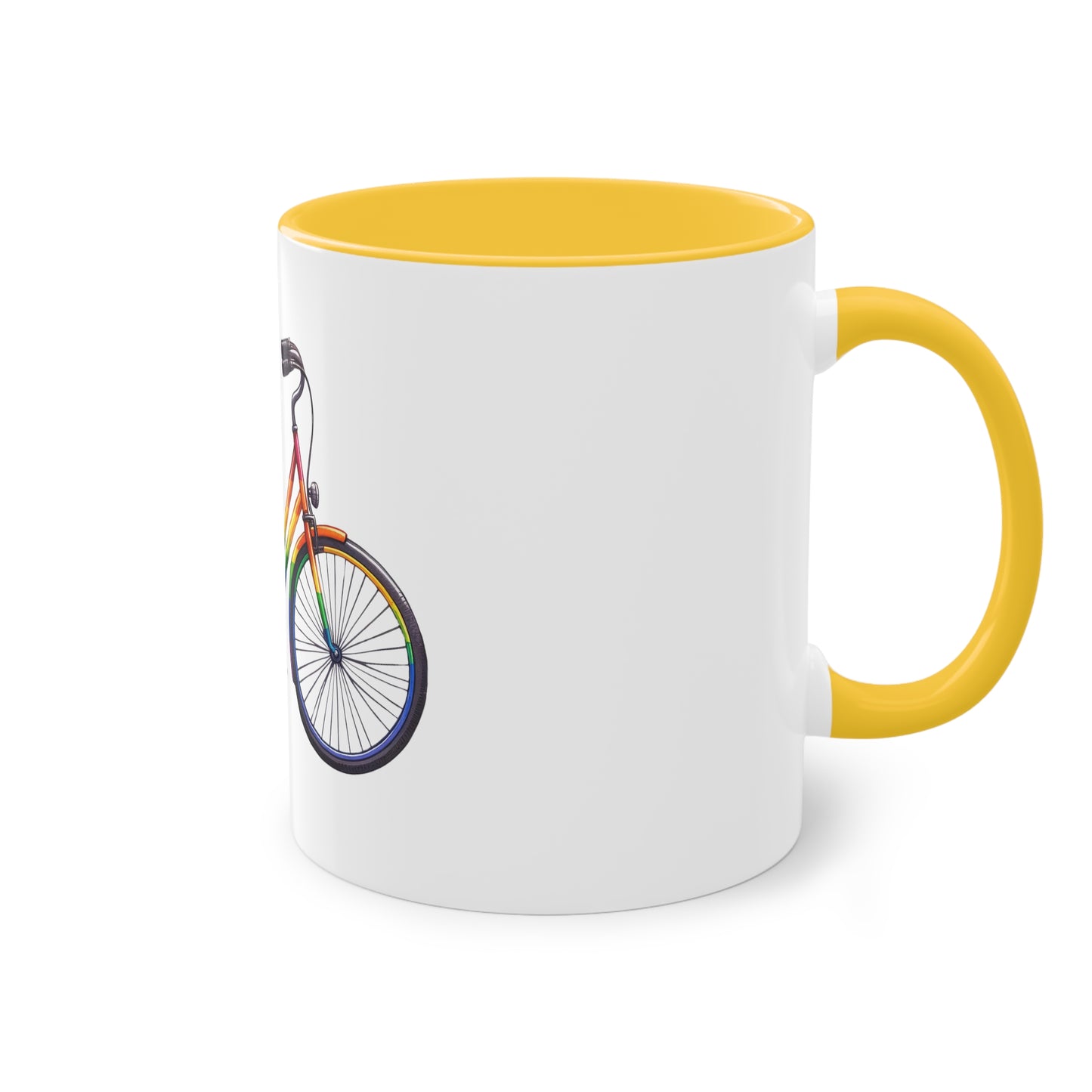 "Pride Rainbow Bicycle" - Two Tone Mug