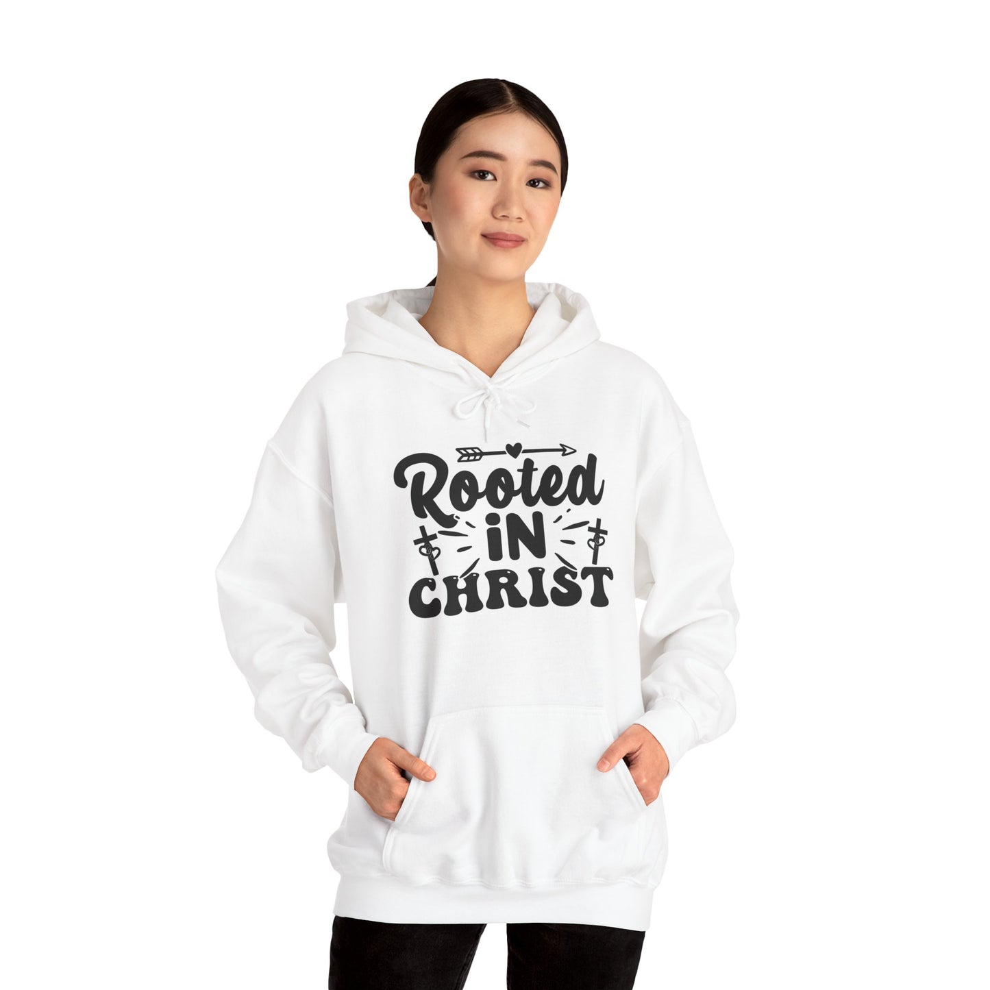 "Rooted in Christ" - Christian Quote Hooded- Hoodie