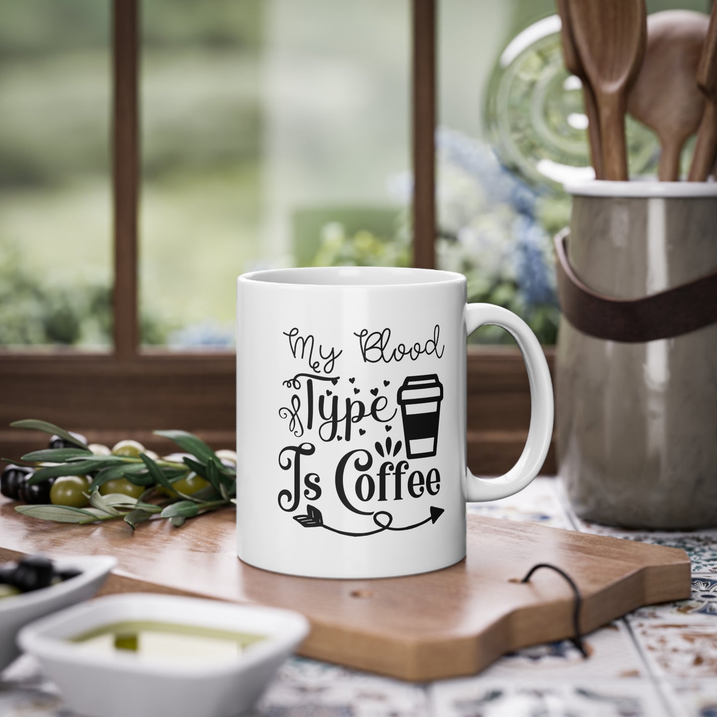 "My Blood Type is Coffee" - Ceramic 11oz Mug