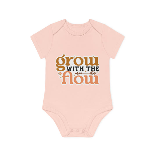 "Grow with the flow" Adorable Organic Short Sleeve Bodysuit