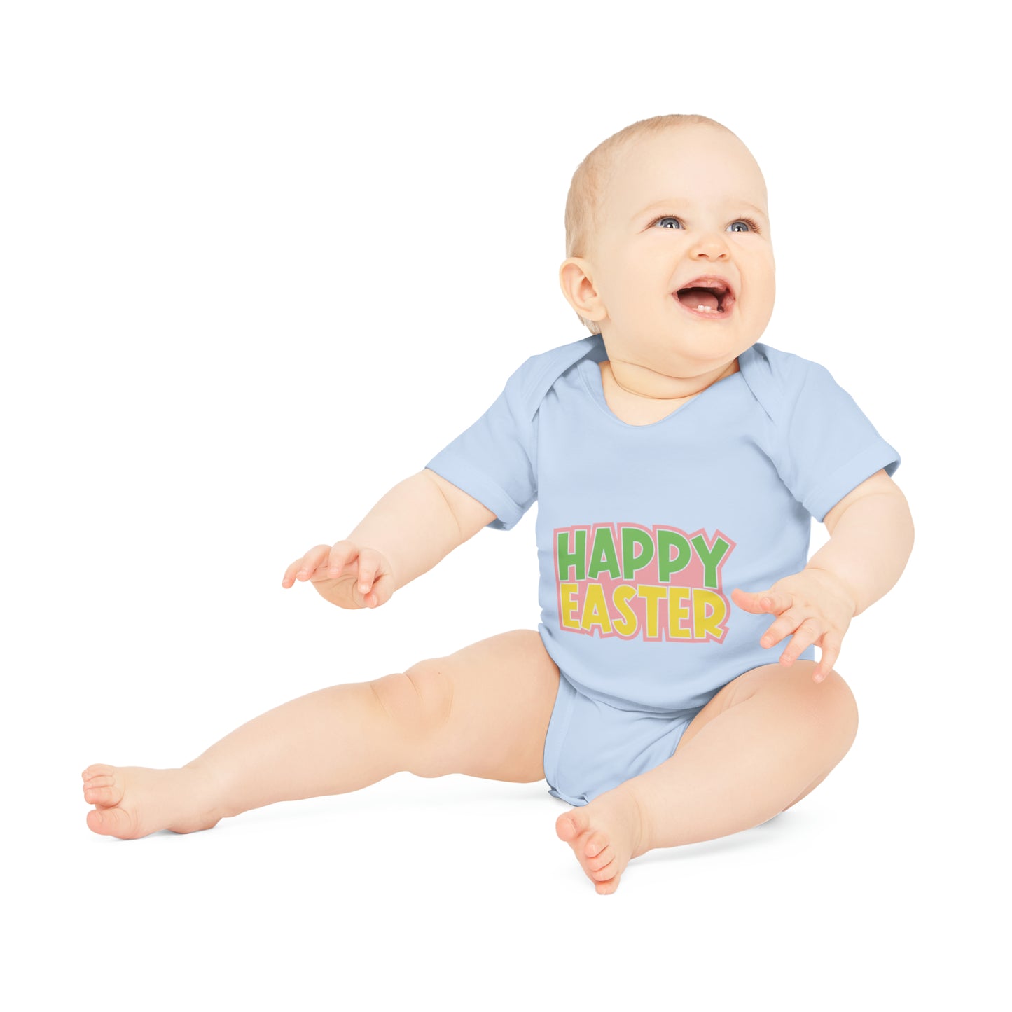 "Happy Easter" - Baby Organic Short Sleeve Bodysuit