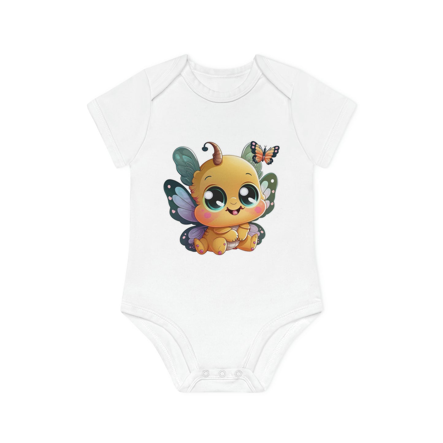 "Organic Adorable: Cute Design Baby Short- Baby Organic Short Sleeve Bodysuit