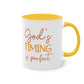 "God's timing is perfect" - Faith Quote - Two Tone Mug