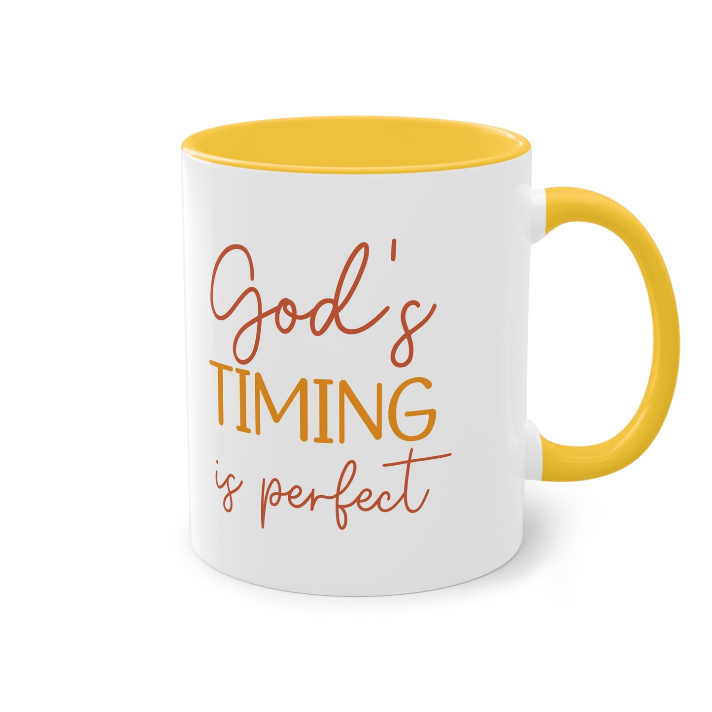 "God's timing is perfect" - Faith Quote - Two Tone Mug