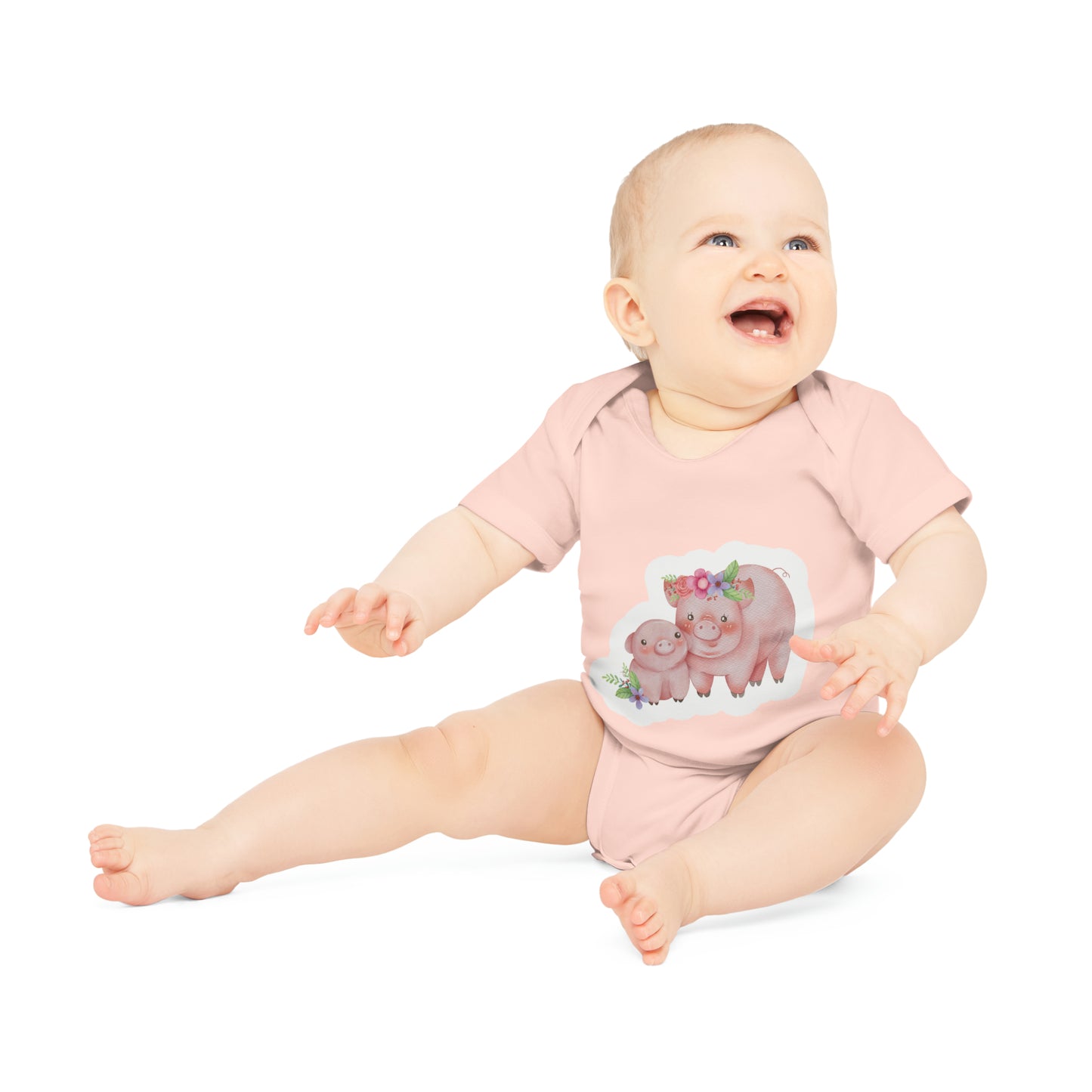 "Organic Baby Bodysuit - Adorable- Baby Organic Short Sleeve Bodysuit