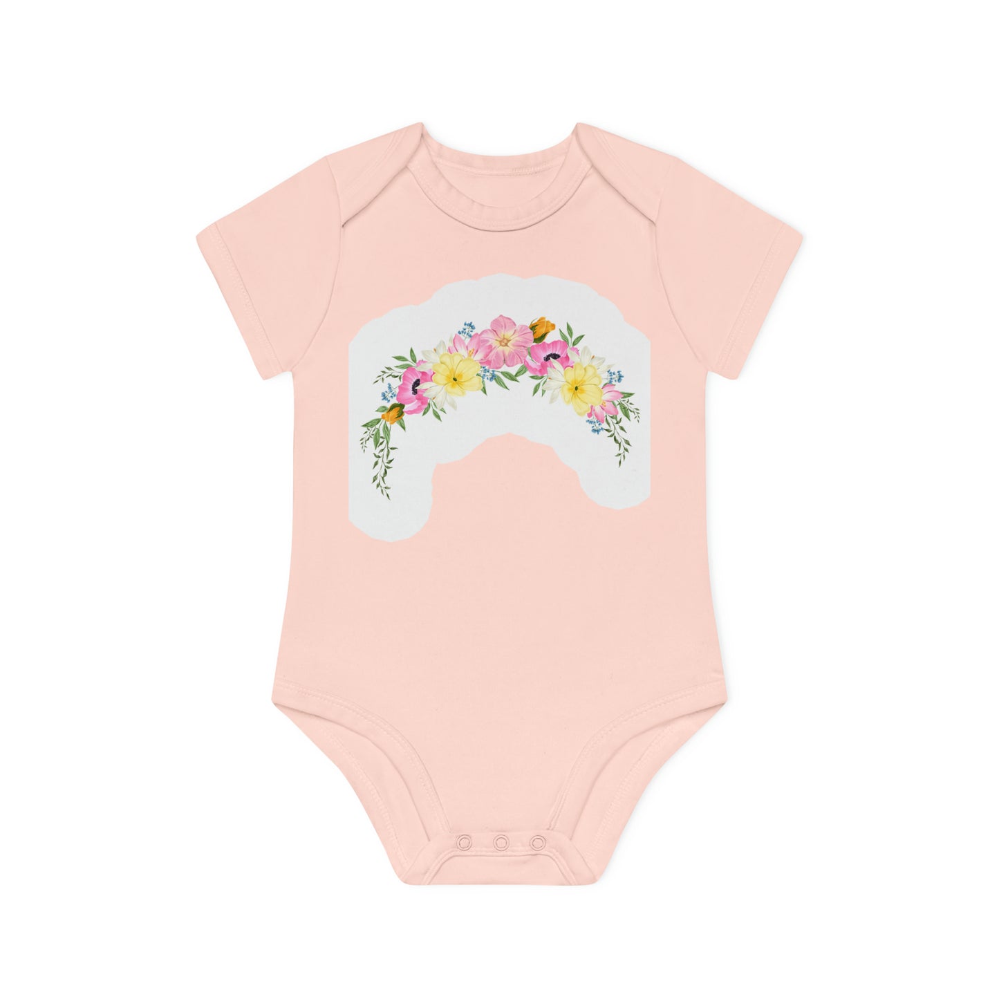 "Blooming Cutie Pie" - Baby Organic Short Sleeve Bodysuit