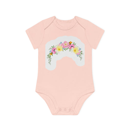 "Blooming Cutie Pie" - Baby Organic Short Sleeve Bodysuit