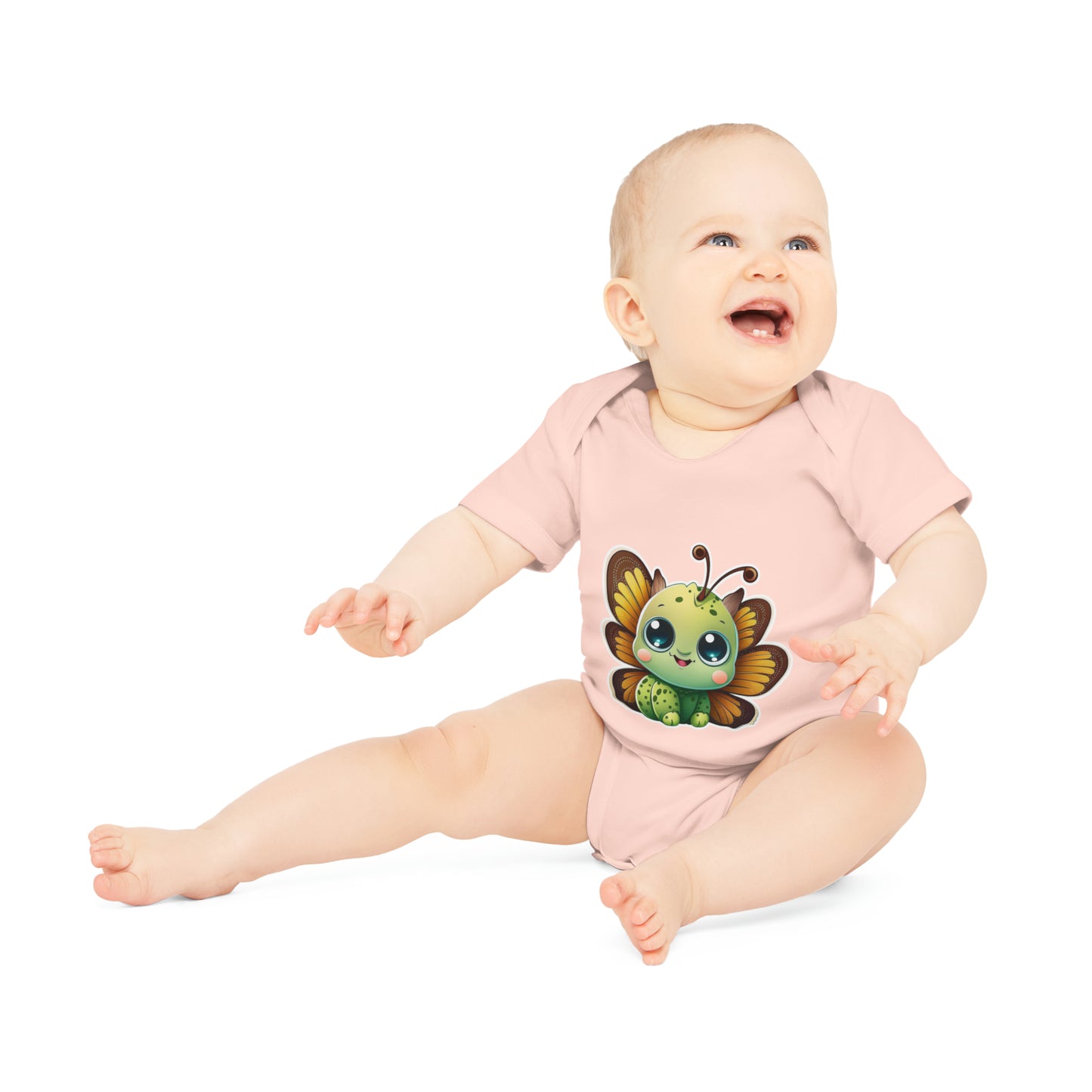 "Cute Butterfly" - Baby Organic Short Sleeve Bodysuit