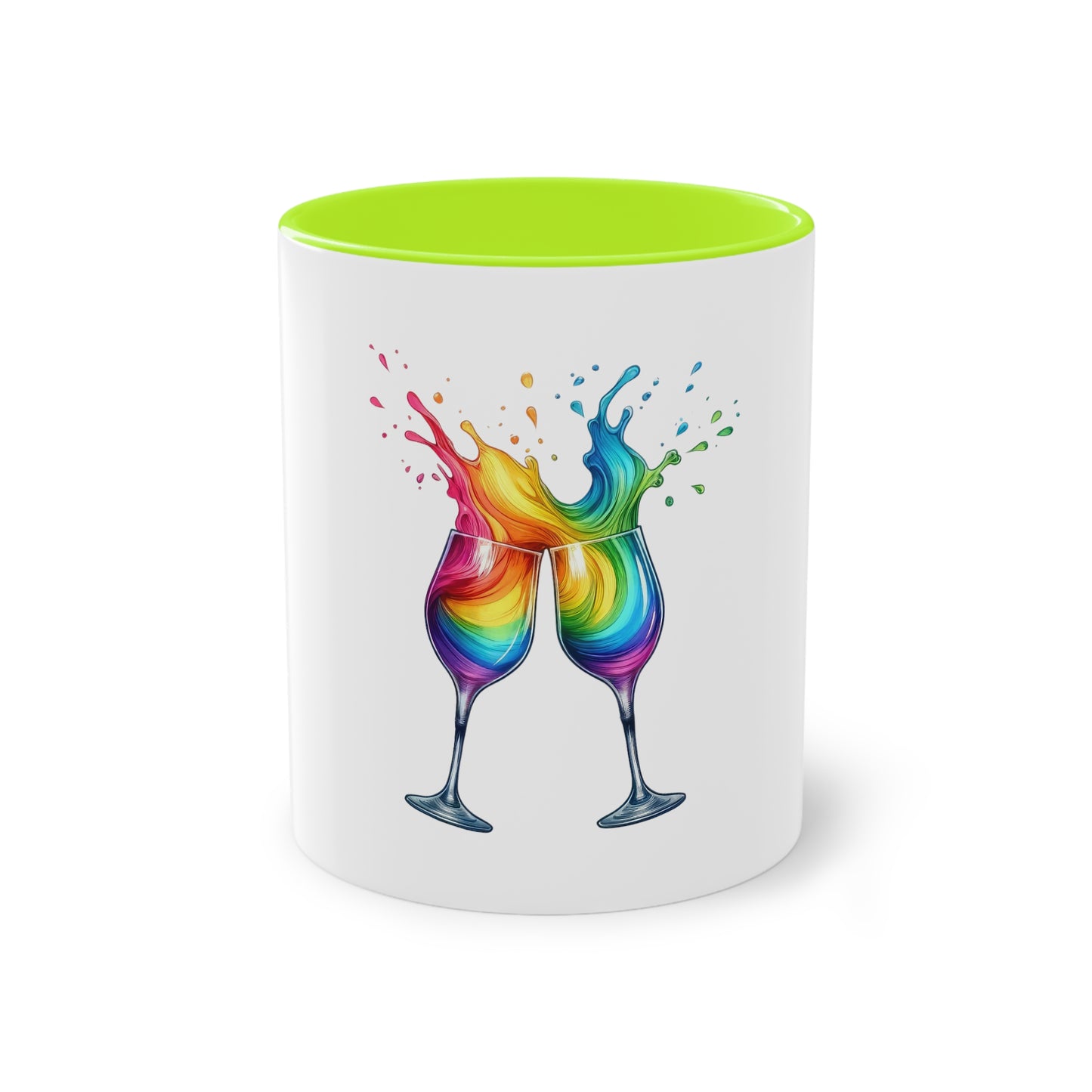 "Rainbow Pride Celebrate Love" - Two Tone Mug