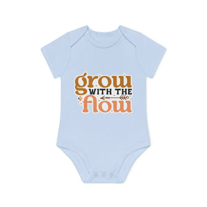 "Grow with the flow" Adorable Organic Short Sleeve Bodysuit