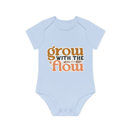 "Grow with the flow" Adorable Organic Short Sleeve Bodysuit