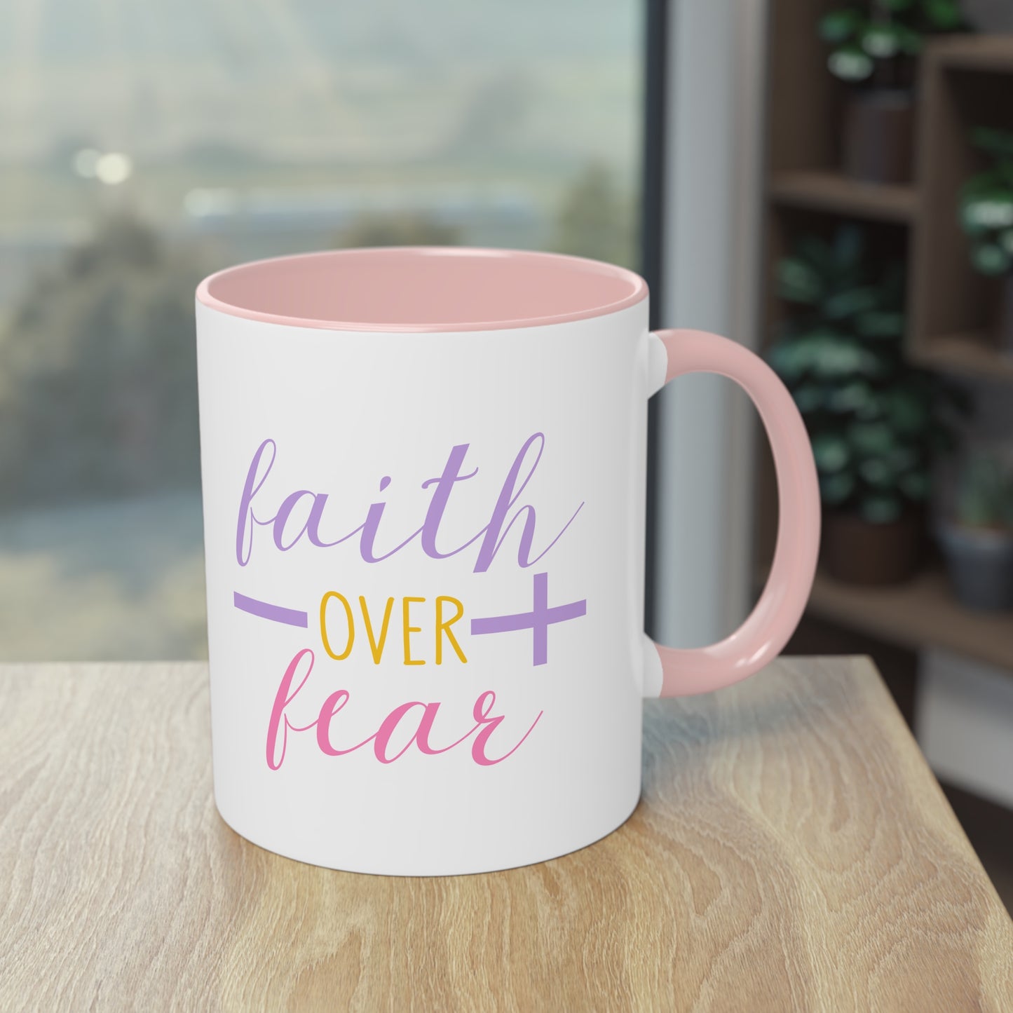 "Faith over Fear" - Christian Love - Two Tone Mug