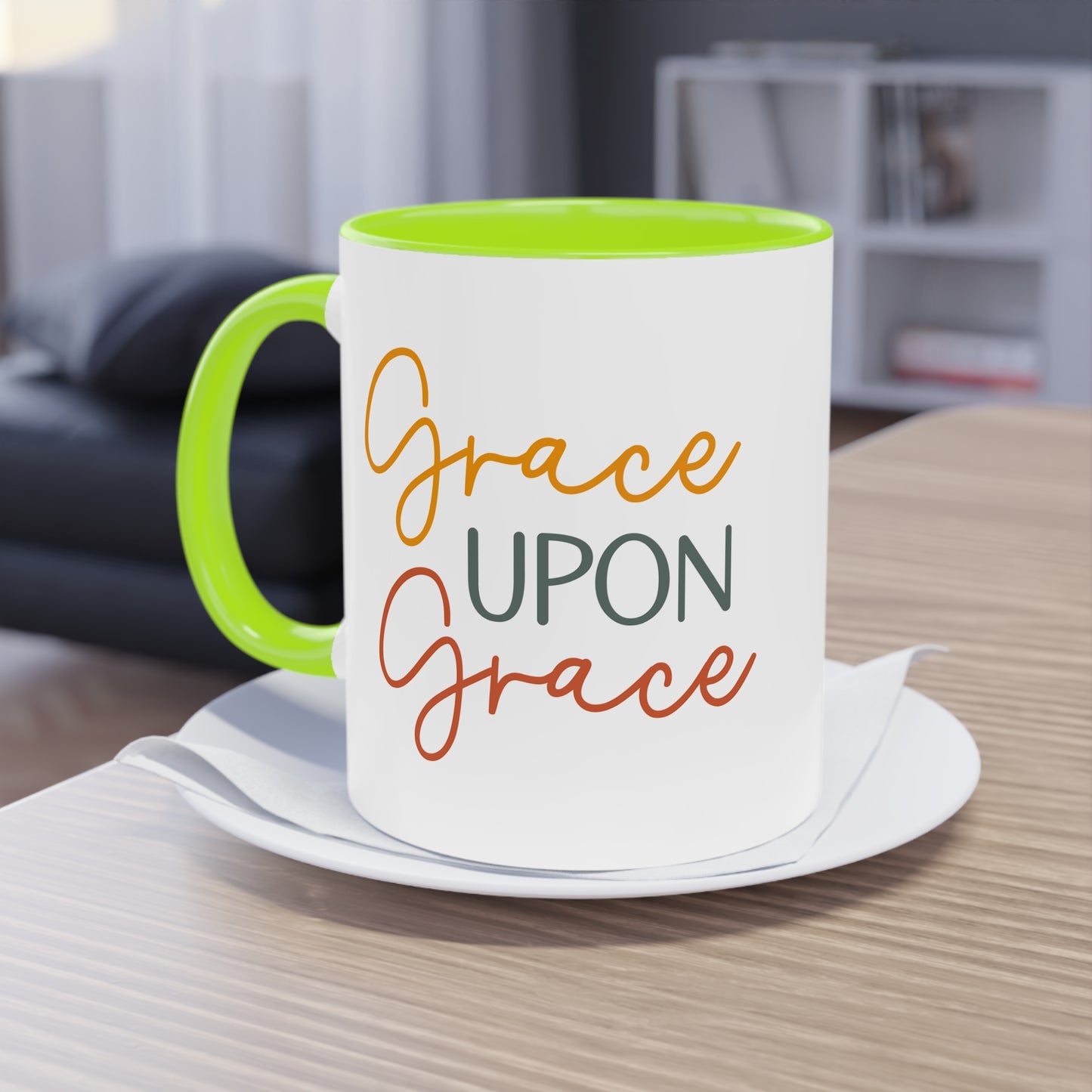 "Grace Upon Grace" - Christian Love - Two Tone Mug