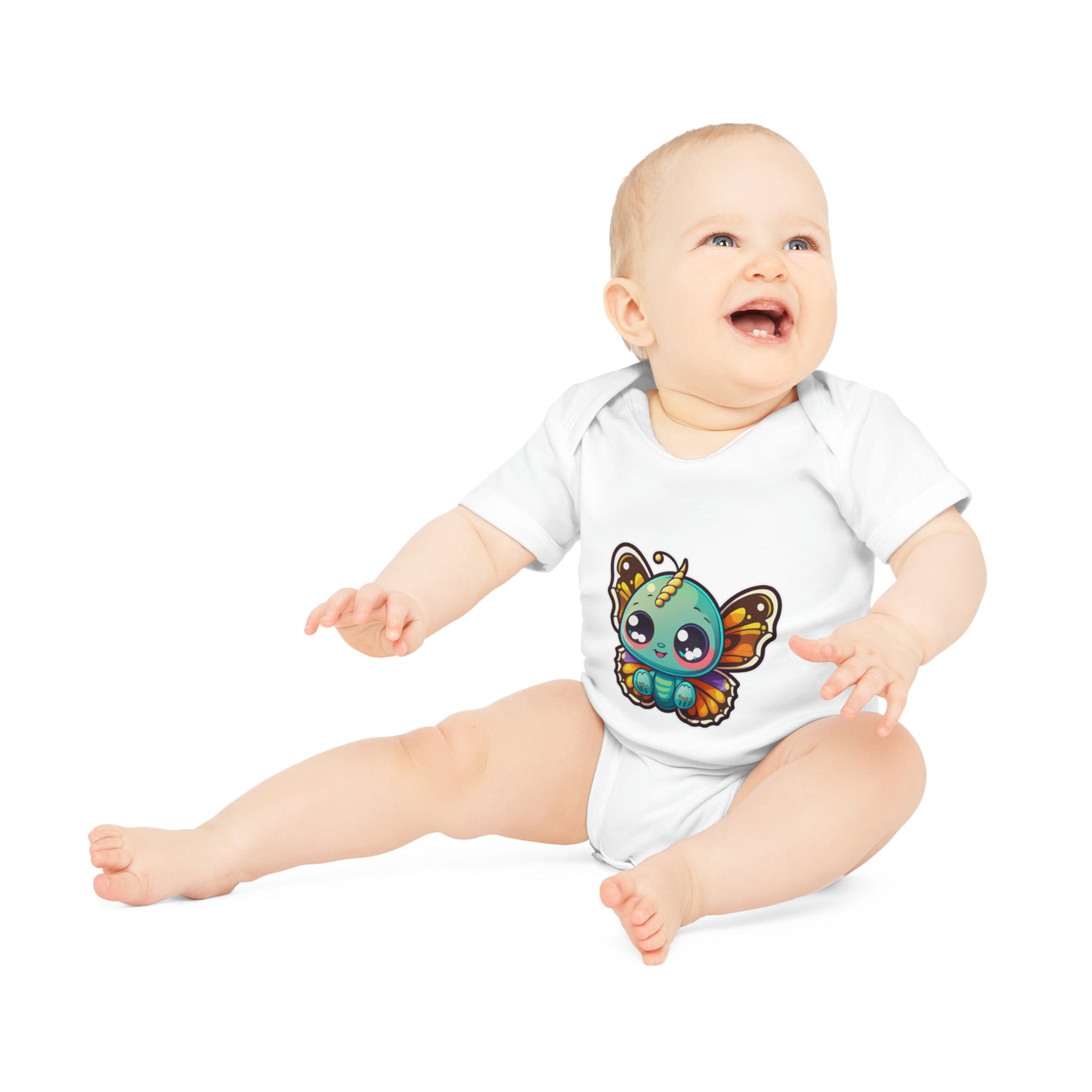 "Budding Beauty: Baby Organic Short Sleeve Bod- Baby Organic Short Sleeve Bodysuit