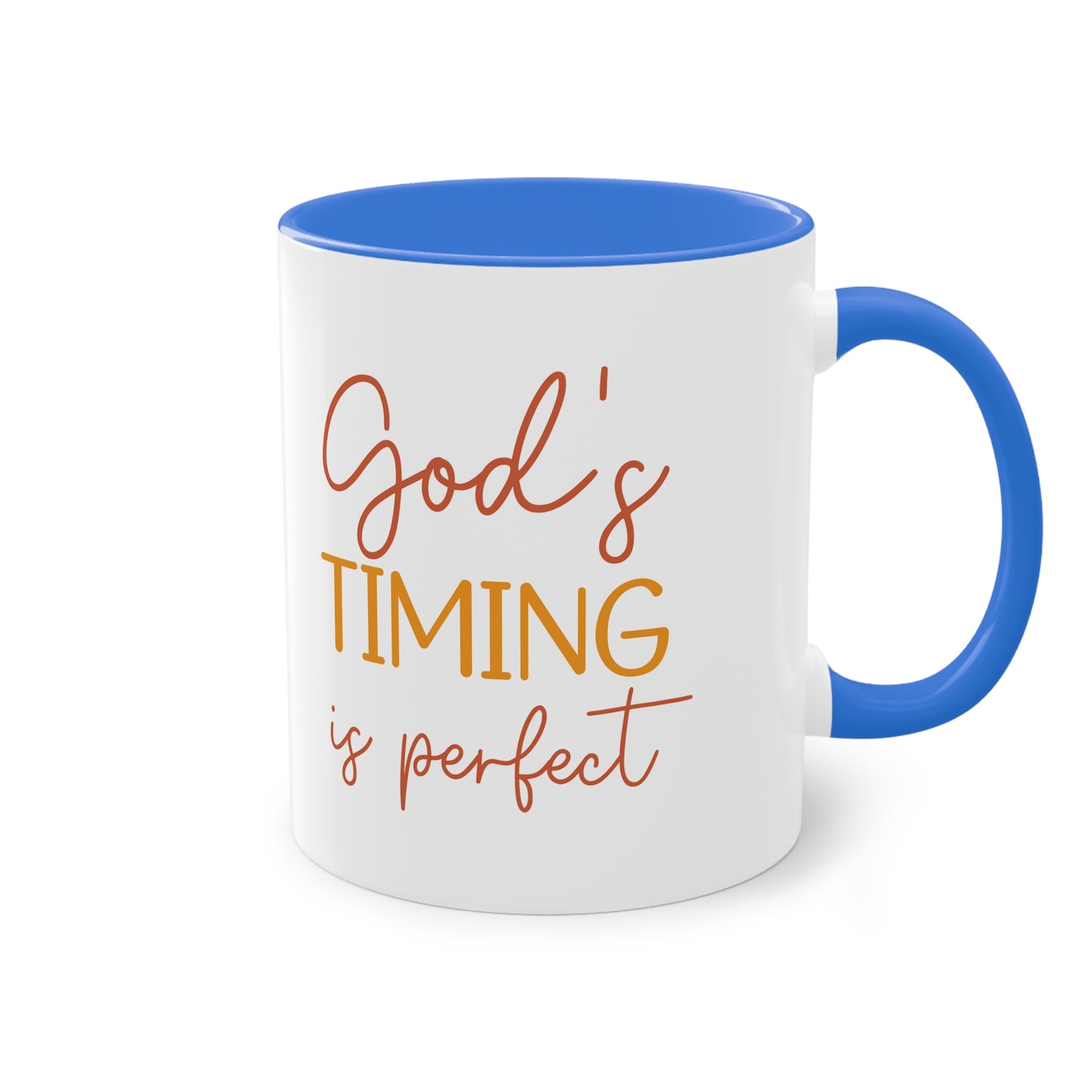 "God's timing is perfect" - Faith Quote - Two Tone Mug