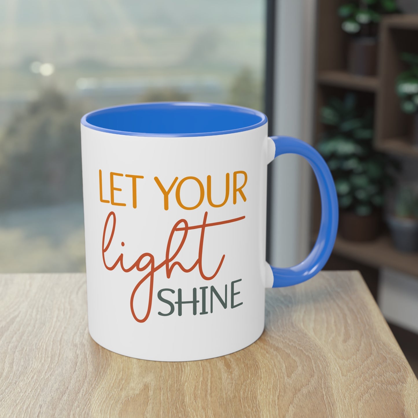 "Let your light shine" - Christian Quote - Two Tone Mug