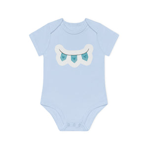 "Adorable Hearts Blue" - Baby Organic Short Sleeve Bodysuit