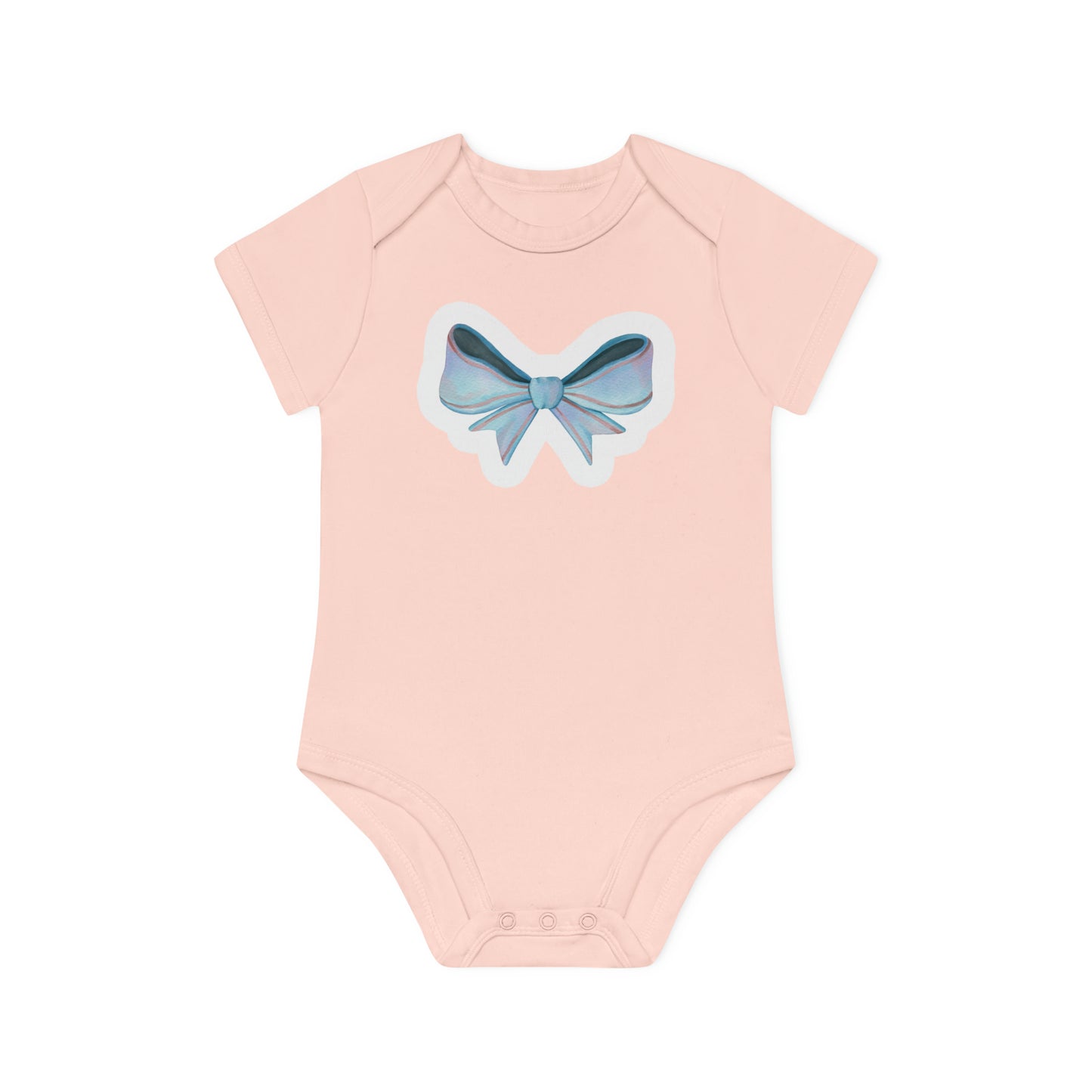 "Adorable Bow" - Baby Organic Short Sleeve Bodysuit